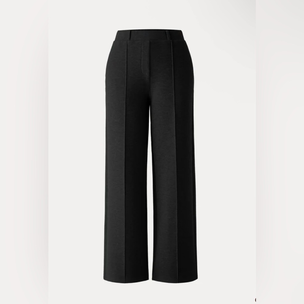 OGL FuzzLuxe High Waisted Straight Leg Pull On Pant Black